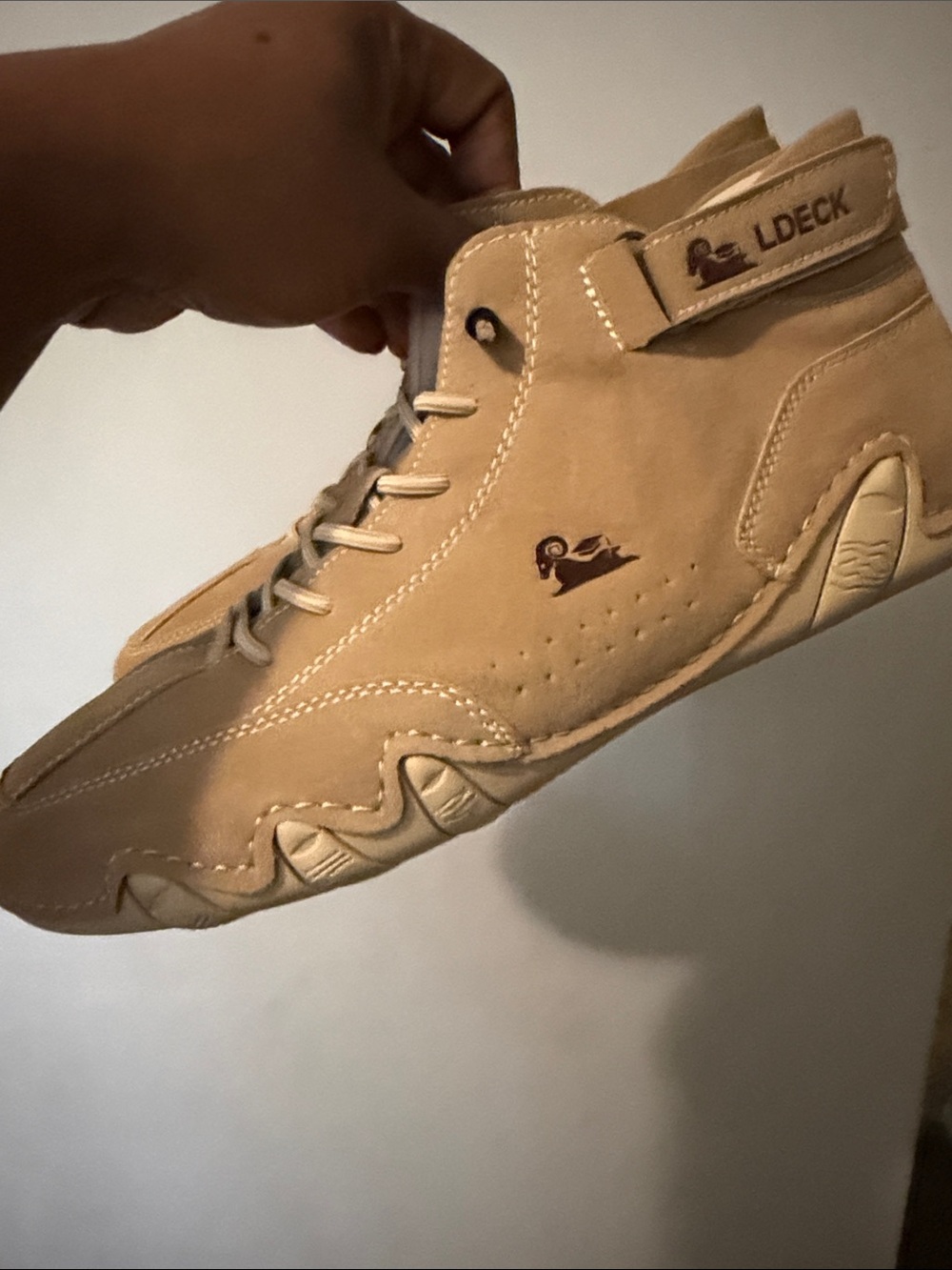 Men's Tan High-Top Casual Sneakers